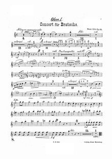 Partition hautbois 1, 2, Concerto A-moll für Bratsche und Orchester, Op.68