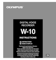 Notice Enregistreur vocal numérique Olympus  W-10