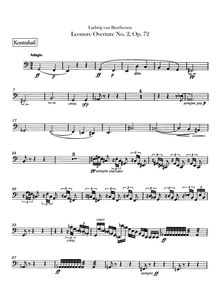 Partition Basses, Leonora Overture No. 2, C major, Beethoven, Ludwig van
