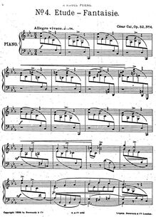 Partition No., Étude-Fantasie, 5 morceaux, Cinq morceaux pour piano
