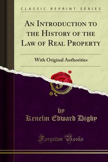 Introduction to the History of the Law of Real Property
