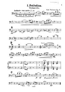 Partition violoncelles,  pour cordes, Op.1, Kleine Suite, Little Suite, Lille suite, Liten svit