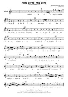Partition ténor (ténor enregistrement ), madrigaux, Book 6, Gesualdo, Carlo par Carlo Gesualdo