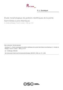 Etude morphologique de grattoirs néolithiques de la pointe Saint-Gildas (Loire-Atlantique) - article ; n°1 ; vol.72, pg 41-47