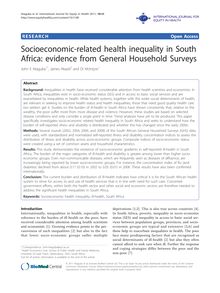 Socioeconomic-related health inequality in South Africa: evidence from General Household Surveys