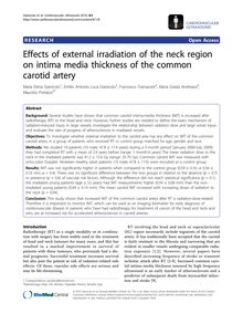 Effects of external irradiation of the neck region on intima media thickness of the common carotid artery