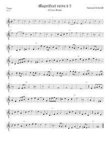 Partition 2nd verse – ténor ou viole de basse, octave aigu clef, Tabulatura Nova
