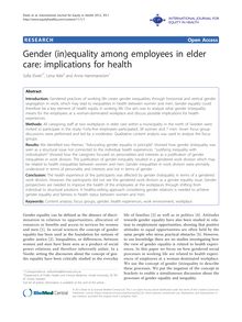 Gender (in)equality among employees in elder care: implications for health