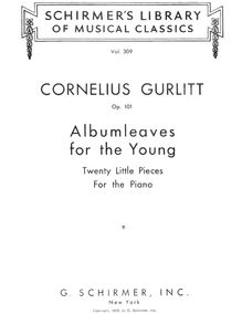 Partition complète, Albumleaves pour pour Young, Gurlitt, Cornelius