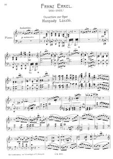 Partition Overture - Transcription pour piano solo, Hunyadi László