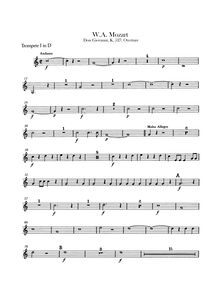 Partition trompette 1, 2 (en D), Don Giovanni, Il dissoluto punito ossia il Don Giovanni