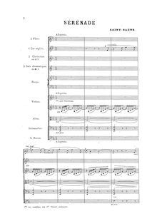 Partition complète, Sérénade, Op.15, Saint-Saëns, Camille par Camille Saint-Saëns