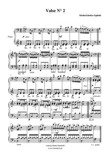 Partition complète, Walc Nr.2, Valse No.2, Ogiński, Michał Kleofas