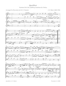 Partition Score pour SATB enregistrements, Goldberg-Variationen