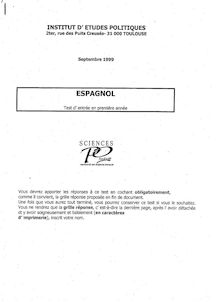 Espagnol 1999 IEP Toulouse - Sciences Po Toulouse