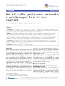 Folic acid modified gelatine coated quantum dots as potential reagents for in vitrocancer diagnostics