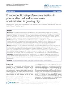 Enantiospecific ketoprofen concentrations in plasma after oral and intramuscular administration in growing pigs