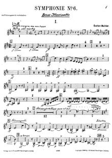 Partition basse clarinette (en B♭), Symphony No.6, Tragische ( Tragic )