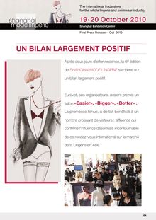 UN BILAN LARGEMENT POSITIF - www.shangai-mode-lingerie.com