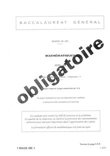 Bac général SES maths 2001 