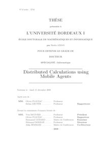 Distributed calculations using mobile agents