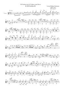 Partition Fantasia No.4, 12 fantaisies pour violon without basse, TWV 40:14-25