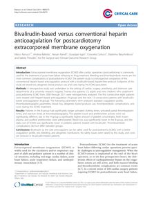 Bivalirudin-based versus conventional heparin anticoagulation for postcardiotomy extracorporeal membrane oxygenation