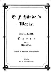 Partition complète, Rinaldo, Handel, George Frideric