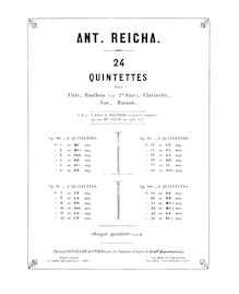 Partition hautbois, Quintuor en Sol mineur, Op.91 No.4, Wind Quintet