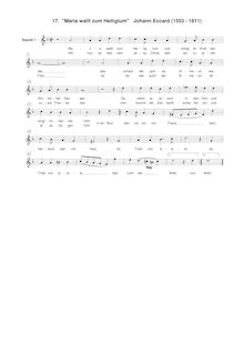 Partition Soprano 1 , partie, Maria wallt zum Heiligtum, Eccard, Johannes