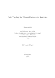 Soft typing for clausal inference systems [Elektronische Ressource] / von Christoph Meyer