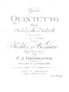 Partition parties complètes, corde quintette, B♭ major, Hoffmeister, Franz Anton