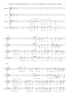 Partition chœur 2 score, 3 Motets, 3 Motetten, Brahms, Johannes par Johannes Brahms
