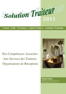 Conseil - Audit - Formation-Logiciel Traiteur Assistance Technique