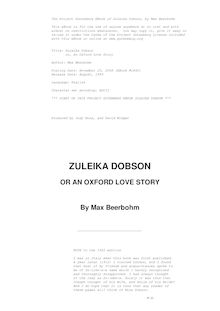 Zuleika Dobson, or, an Oxford love story