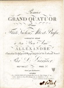 Partition flûte, Grand flûte quatuor en G, Op.2, G, Granier, Louis