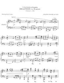 Partition Rhapsody No.1, 2 Rhapsodies, 2 Rhapsodien, Brahms, Johannes
