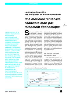 La situation financière des entreprises en Haute-Normandie : Une meilleure rentabilité financière mais pas forcément économique   