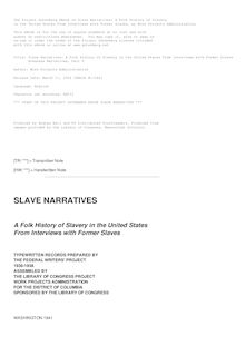 Slave Narratives: a Folk History of Slavery in the United States - From Interviews with Former Slaves - Arkansas Narratives, Part 5