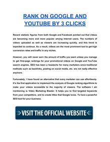 Rank On Google And Youtube By 3 Clicks
