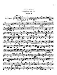 Partition violon II, Große Fuge, B♭ major, Beethoven, Ludwig van