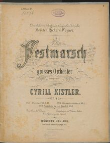 Partition complète, Festmarsch No.1, E♭ major, Kistler, Cyrill
