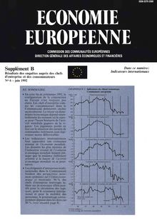 ECONOMIE EUROPEENNE. Supplément Î’ Résultats des enquêtes auprès des chefs d entreprise et des consommateurs N° 6 - juin 1992