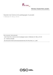 Gautier de Coinci et la pédagogie musicale - article ; n°2 ; vol.1, pg 100-103