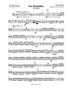 Partition basson 2, Les Danaïdes, Salieri, Antonio