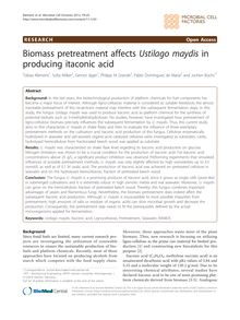Biomass pretreatment affects Ustilago maydisin producing itaconic acid