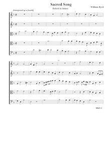 Partition , Defecit en doloreComplete score - transposed (Tr Tr T T B), Cantiones Sacrae I