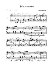 Partition complète, Valse Romantique, Debussy, Claude par Claude Debussy