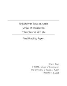 University of Texas at Austin School of Information IT Lab ...