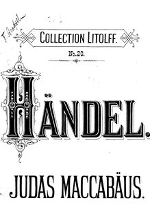 Partition complète, Judas Maccabaeus, HWV 63, Handel, George Frideric par George Frideric Handel